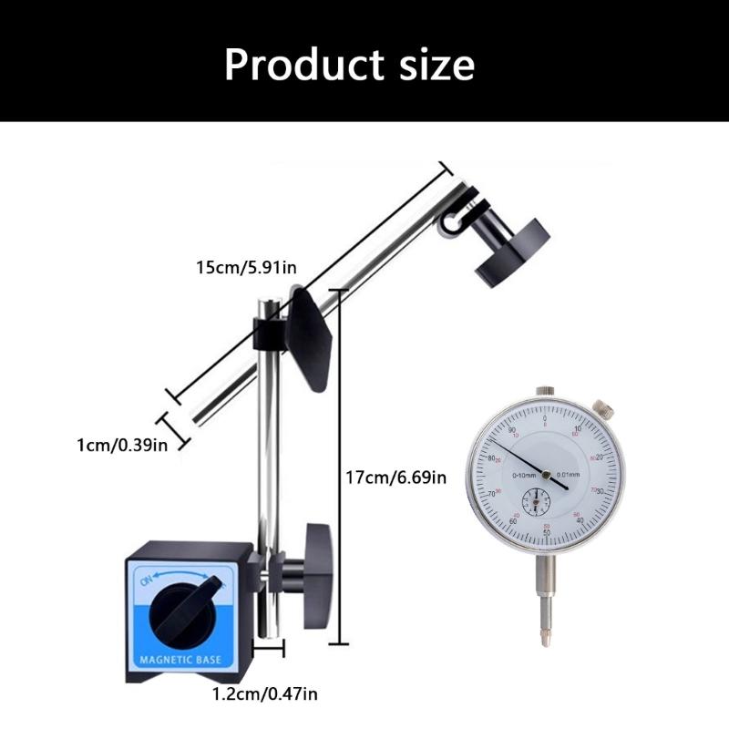 Adjustable Angles Magnetic Face Gauges with Corrosion Resistant Metal Base Easy To Use for Industrial Workshop Laboratory