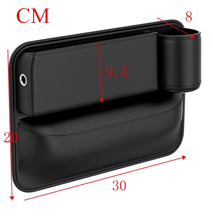 2Pcs Balck Multifunction Seat Gap Storage Bag Organizer Box W/Phone Cup Holder