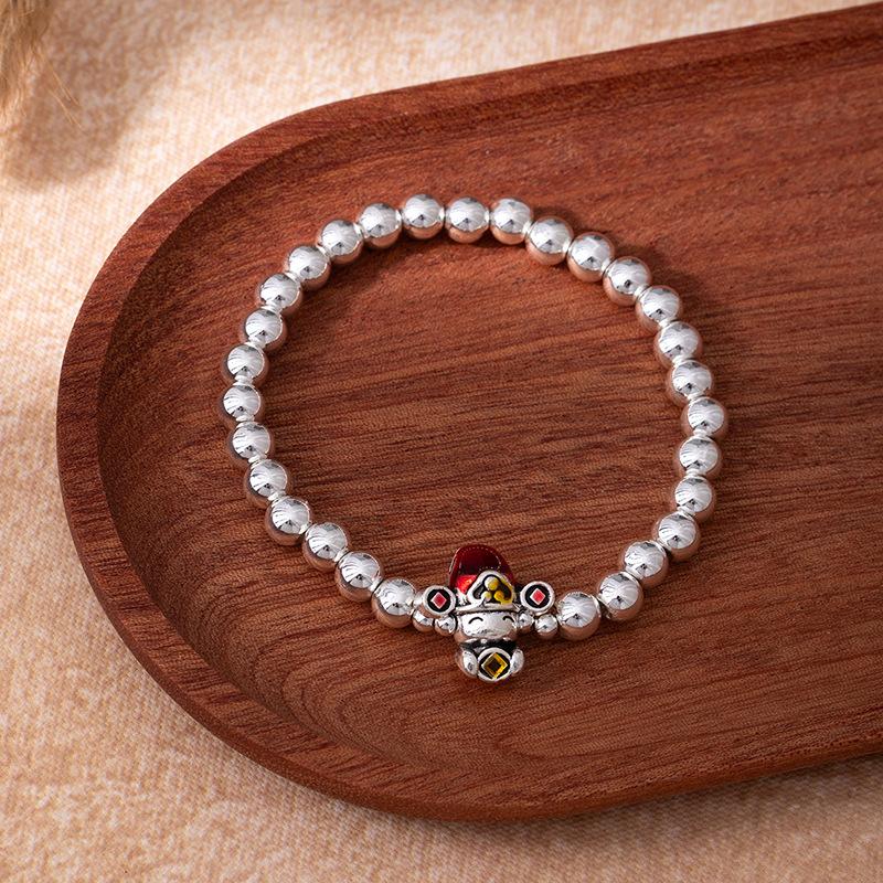 Retro Chinese Style All The Best Bracelet Women'S Ping An Brand Lucky Bag Imitation Silver Bracelet New Chinese Merchandise Jewelry