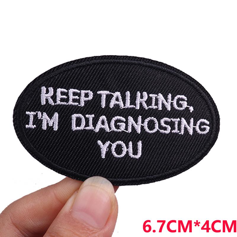 Horror Skull Patch Punk /Letter Embroidered Sew Patch Jackets Backpack Diy Iron On Patches For Clothing Ironing /Stickers 