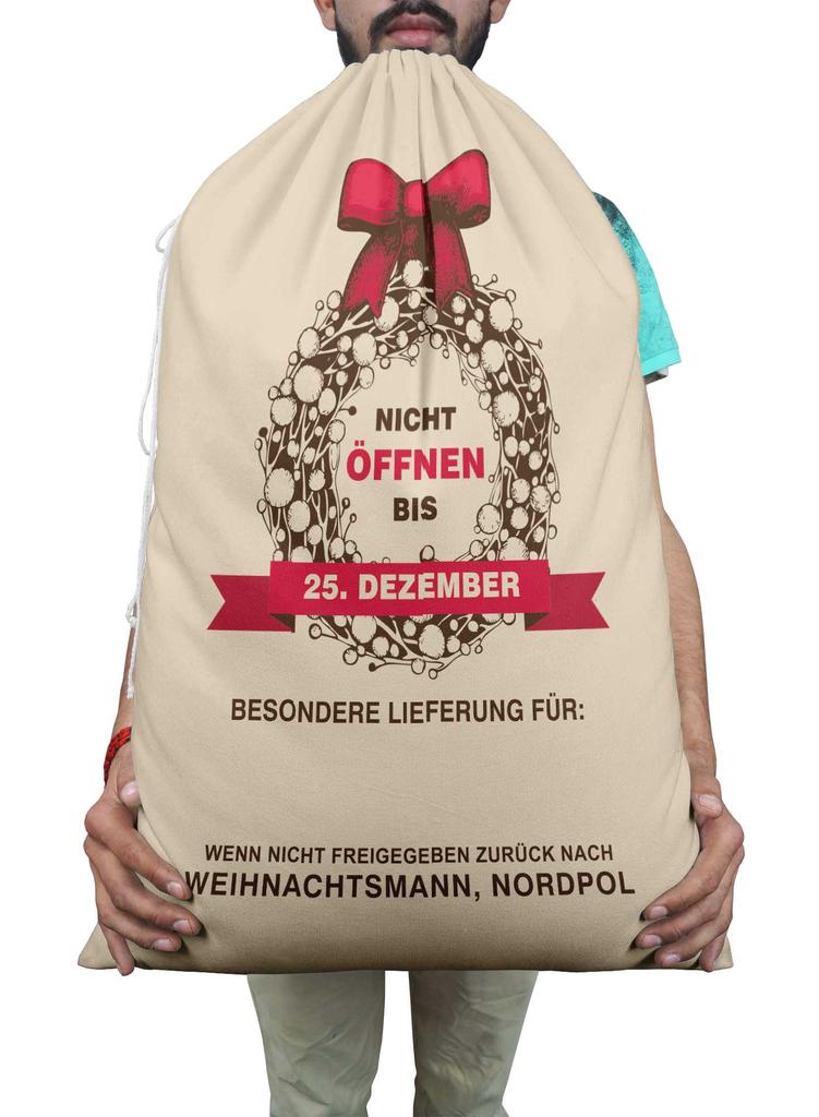 Printtoo 2 Pcs Santa Gift Sack For Kids Presents Xmas Bag Christmas Sack Personalized Bags Large 27x20 Inch