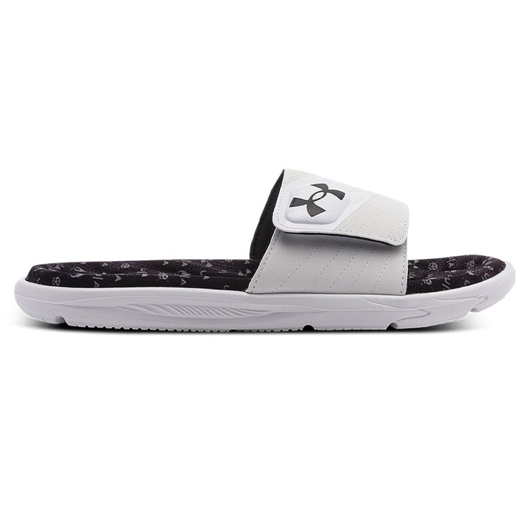 Under Armour Mercenary 12 Slide White Black Men Sneakers 3023759-100