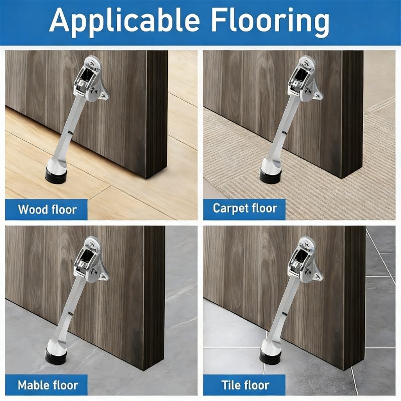 Kickdown Door Stoppers Zincs Alloys Foot-Operated Levers Door Stop Nonslip Rubber Regulable Door Holder Hardware