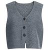 Shop   Women S 6 Color Cropped Button Open Stretch Knit veSt Beige Bom wvS 20784