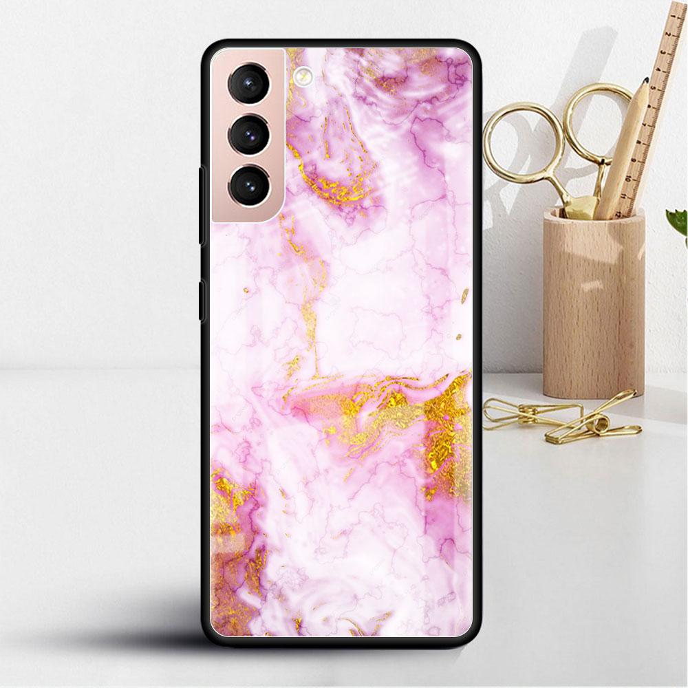 Carcasă din sticlă marmorizată pentru Samsung Galaxy S22 S20 FE S21 Plus, husă de telefon S10 5G S9 Note 20 Ultra 10 Lite