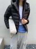 Autumn and winter new models with the same material inside and outside ribs light down jacket women's hoodie casual jacket jacket