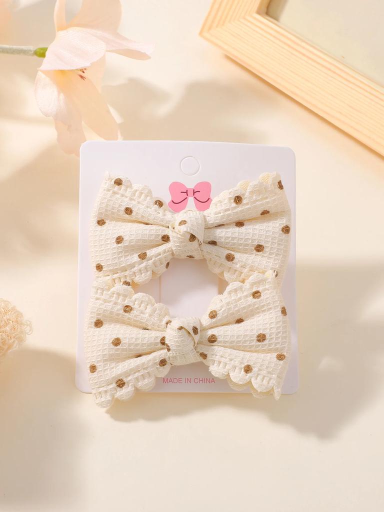 2Pcs/Set Flower Print Hair Clips Kids Bows For Baby Girls Handmade Plaid Cute Bowknot Hairpin Barrettes Cotton Hair Accessories
