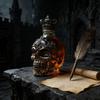 Бутылка виски Декор черепа Диспенсер для алкоголя Скелет Скульптура бутылки виски и вина для бурбона водки бренди свадебной вечеринки