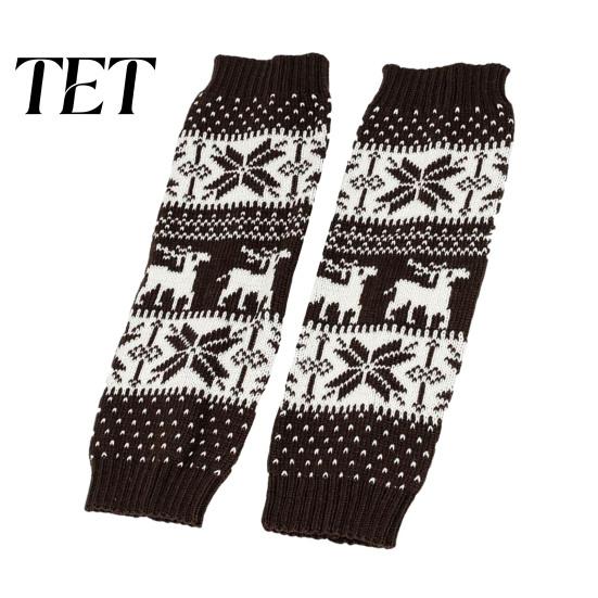 Cozy Acrylic Knit Leg Warmers Christmas Knitted for Women, Soft Ribbed Boot Socks with Fashionable Winter Accessories Snowflake And Deer Patterns,