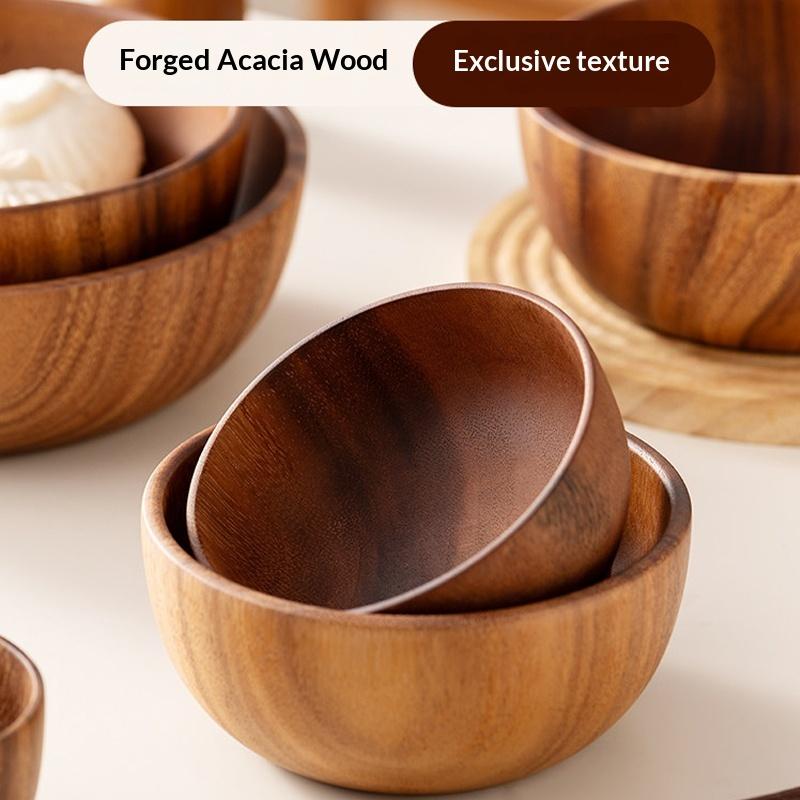 Durable Wooden Salad Bowl Cutlery Holder with Storage Practical for Kitchen Table Large Capacity Home Dining