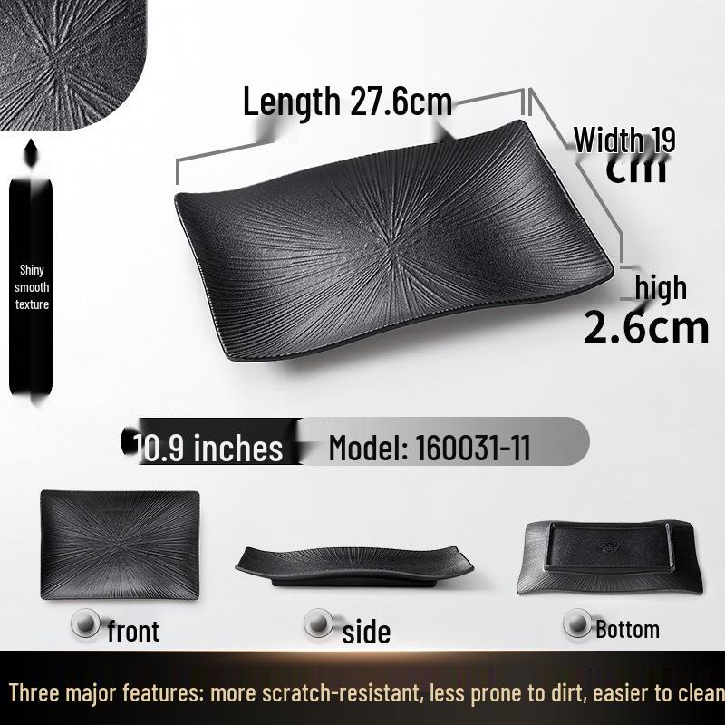 A5 Melamine Rectangular BBQ & Hot Pot Side Dish Plate