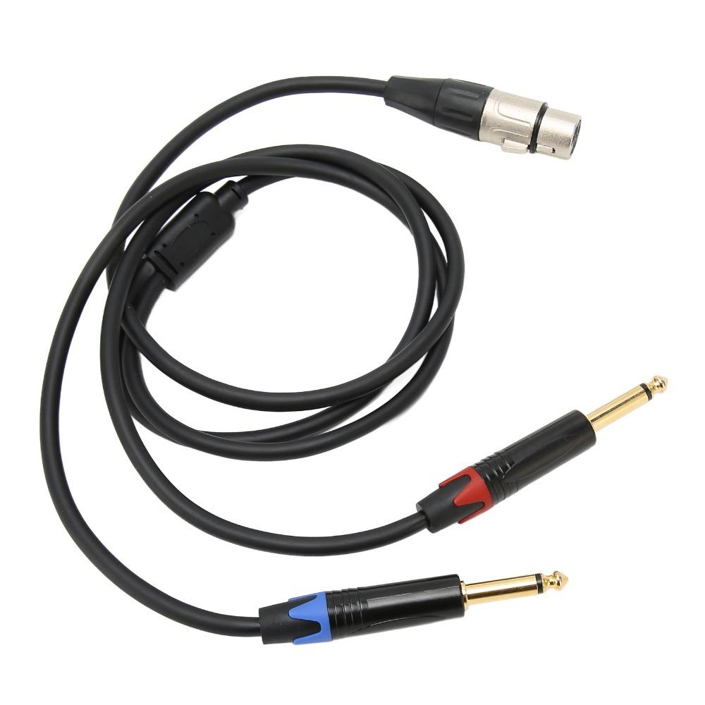 Y Splitter Dual 6.35mm Male To XLR Female 24K Gold Plated Dual 1/4 Inch To XLR Cable  Home Studio