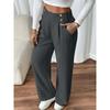 New Vertical Floor Length Casual Pants, High Waisted Pants, Loose and Elegant Straight Leg Women's Niche Design, Solid Color Pants
