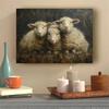 Modi Sheep Art Print - Retro Christmas Illustration, Unframed Canvas Poster for Cozy Home and Office Decor