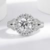 925 Sterling Silver Ring Imitation Moissanite White Zircon Ring Women's Fashion Simple Ring Birthday Party Wedding Jewelry Gift
