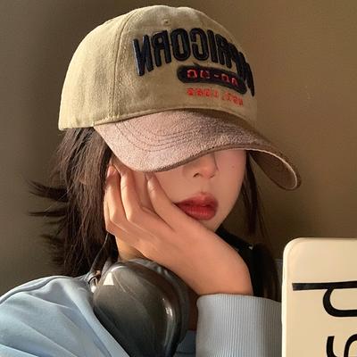 Retro Contrasting Embroidered Baseball Cap American Casual Duckbill Cap