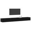 Wall Mounted Cabinet 2 pcs Black Oak Effect Particleboard