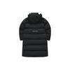 Fila Fusion Solid Color Zipper Hooded Long Warm Down Coat Men Coats Black T11M345903FBK