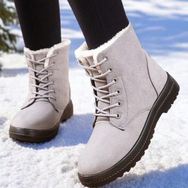 Women's Winter Boots Low Heels Women Boots with Fur Warm Winter Shoes Women Snow Boots Ankle Botas Mujer Winter Footwear Female