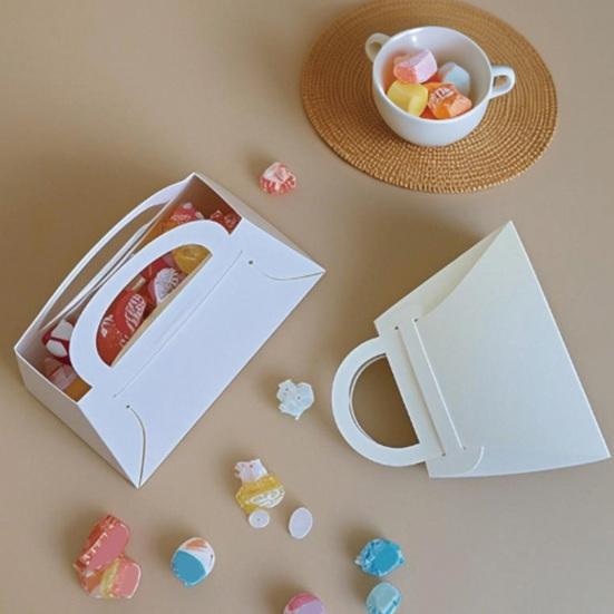 12Pcs Gift Boxes with Handles Paper Gift Box Cookie Dessert Packaging Boxes Bridesmaids Proposal Handbag Boxes for Weddings Parties