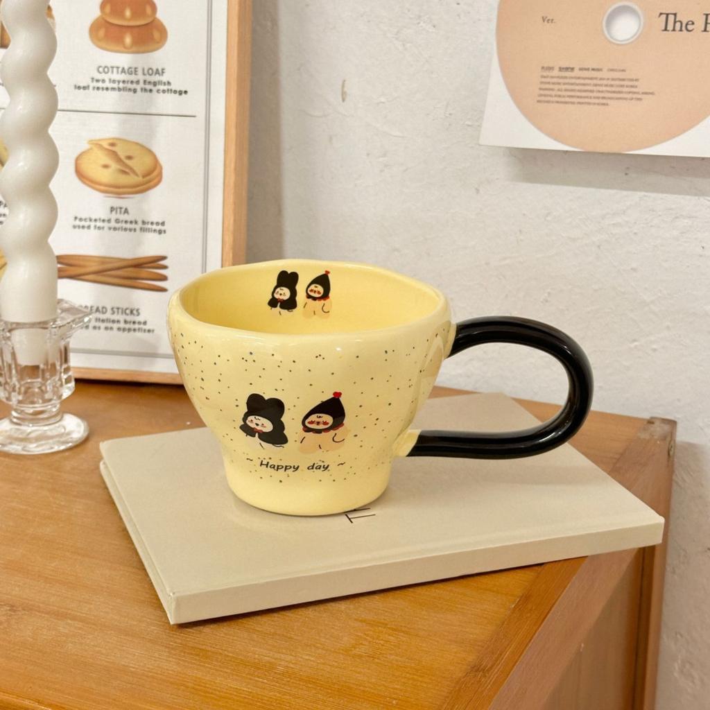 ins wind mug design sense high value cute water cup ceramic cup couple home office coffee cup