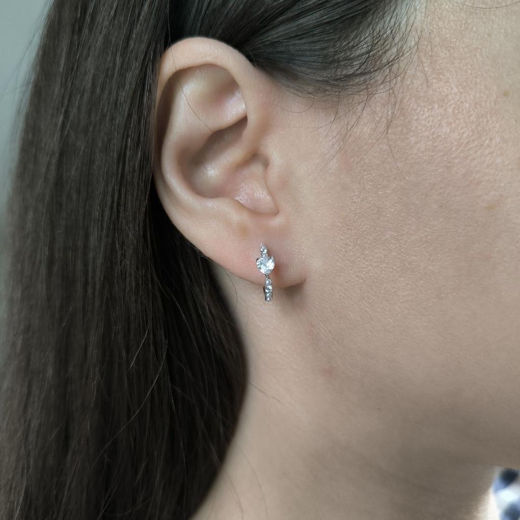 Серебряные серьги с фианитами (2181255)