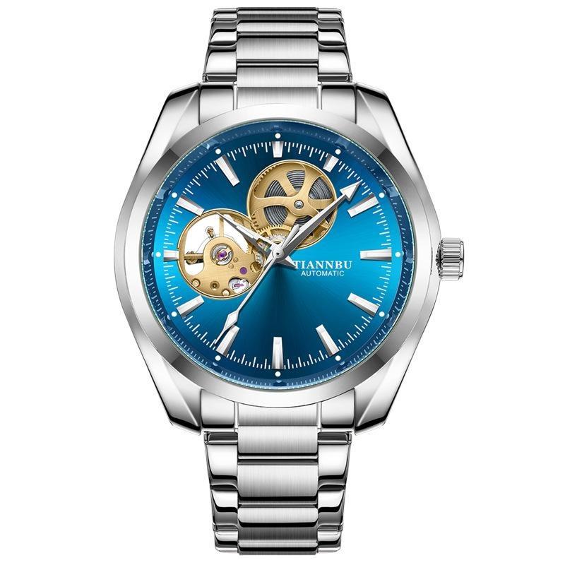 Herrenuhr Business Mechanisch Vollautomatisch Skelett Rundes Zifferblatt Herren Armbanduhr Leuchtend Wasserdicht Uhr