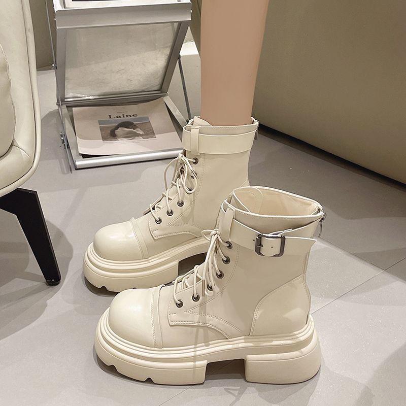 

Soft leather soft-soled winter Martin boots for women 2025 new retro British style small man taller and thinner short boots for women 35