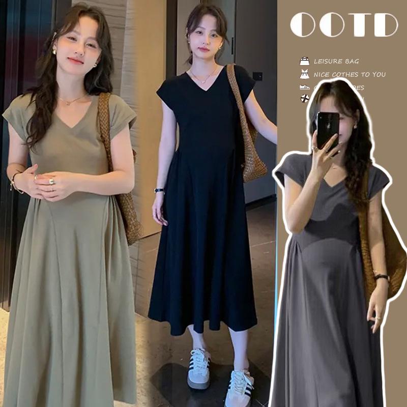 2026 Summer Chic Waist-Cinching Slim Maternity Dress 2X Large
