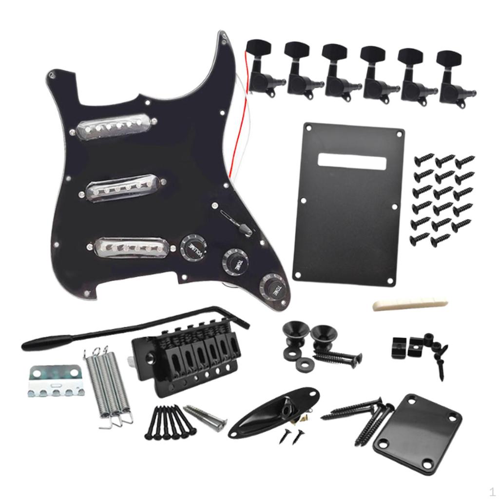 DIY Electric Guitar 11 Hole Scratchplate Portable Multifunction Sss Pickguard Tuning Pegs for