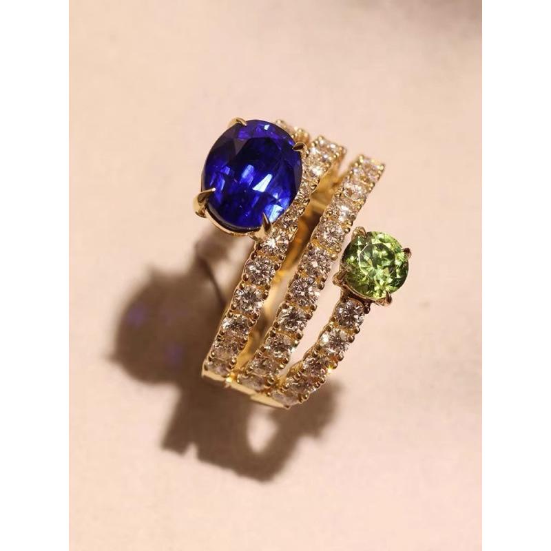 Elegant Hollow Irregular Gemstone Ring with Versatile Niche Design Size 6