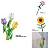 Rose Sunflower Tulip Building Blocks Toy Kids Gift Simulate Flowers Decor