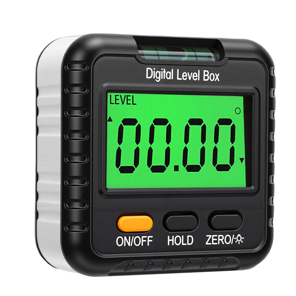 Digital Level Box 4x90 Degree LCD Backlit Screen High Precise Magnetic Digital Angle Gauge for Woodworking Construction