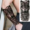 1 Sheet Forest Tribal Wolf Temporary Tattoos For Men Women Arm Leg Tatoos Waterproof Realistic Fake Tattoo Stickers Long Lasting