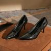 2025 New Women's Non-Chafing Nude High Heels - Sexy Patent Leather Stiletto Pointed Toe Soft Leather Bridesmaid Shoes XCY-930-1