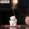Cute Cat Porcelain Fragrance Insert Holder Tea Set Accessories Cute Aromatherapy Stove Decoration Pet Home Creative Tea Pets