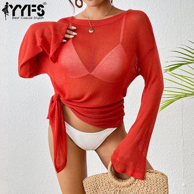 Damenmode Lässig Sommer Frühling Einfarbig Druck Langarm Ein Schulter Pullover & Langarm