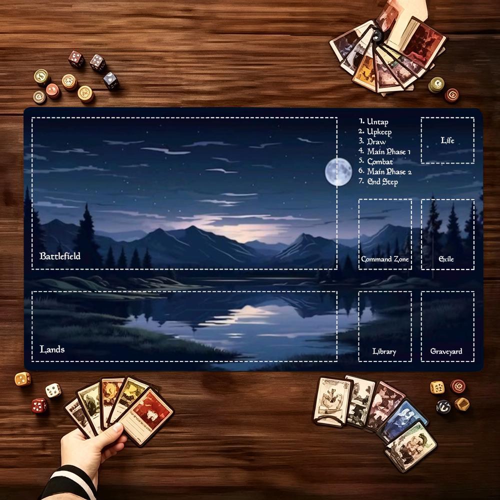 Cosmic Galaxy Swirl Art Large Game Playmat Non Slip Rubber Desk Mat For Card Gaming Laptop Keyboard Home Office Setup