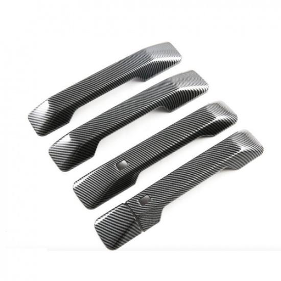 Carbon Fiber Car Door Handles Cover Trim 5pcs For Hyundai Santa Fe 2024 2025