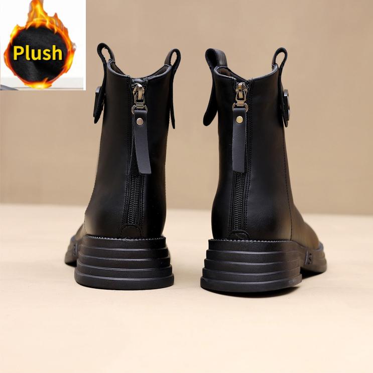 

Женские короткие туфли на платформе, женские ботильоны челси, коричневые ботильоны, круглый носок, кожаные ботинки на толстой подошве 39