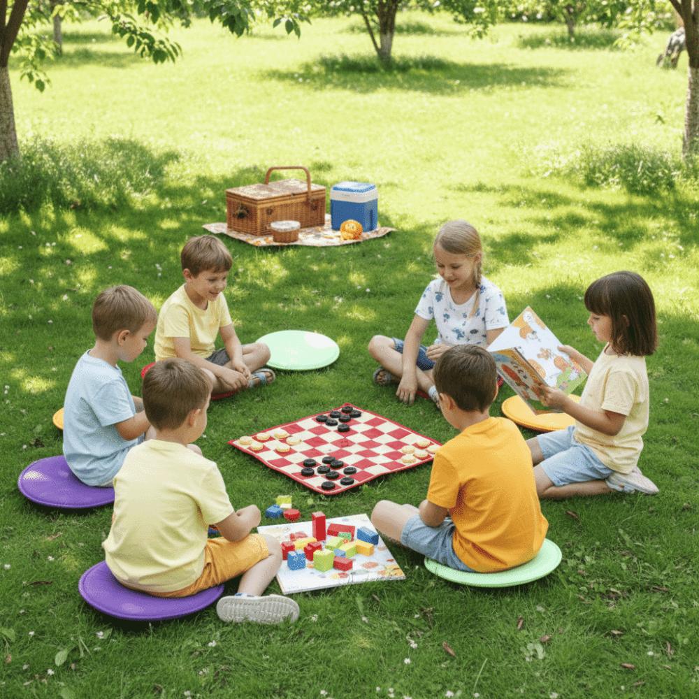 Candy Color Seat Cushion Simple Fabric Sponge Cushion Round Chair Cushion  Outdoor Picnic