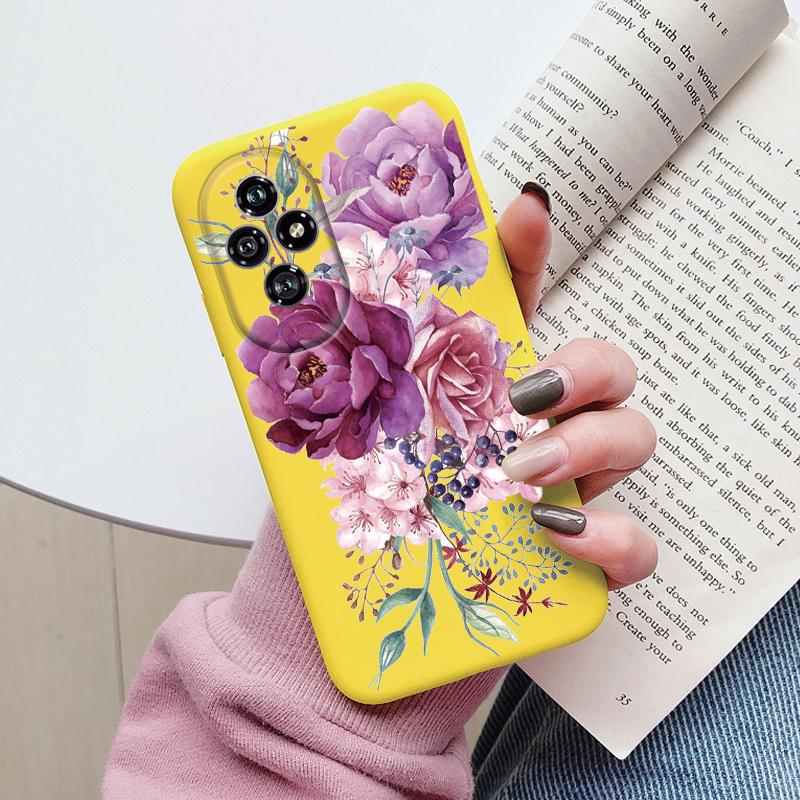 Beautiful Flowers For Honor 200 Case Cute Heart Leopard Print Cover Soft Silicone Matte Protective Funda For Honor 400 Lite Pro