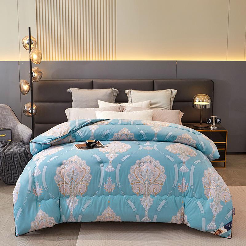 New Cotton Silk Summer & Winter Quilt: Double-Sided, Thick & Warm Quilt with Printed Design - Ideal Gift