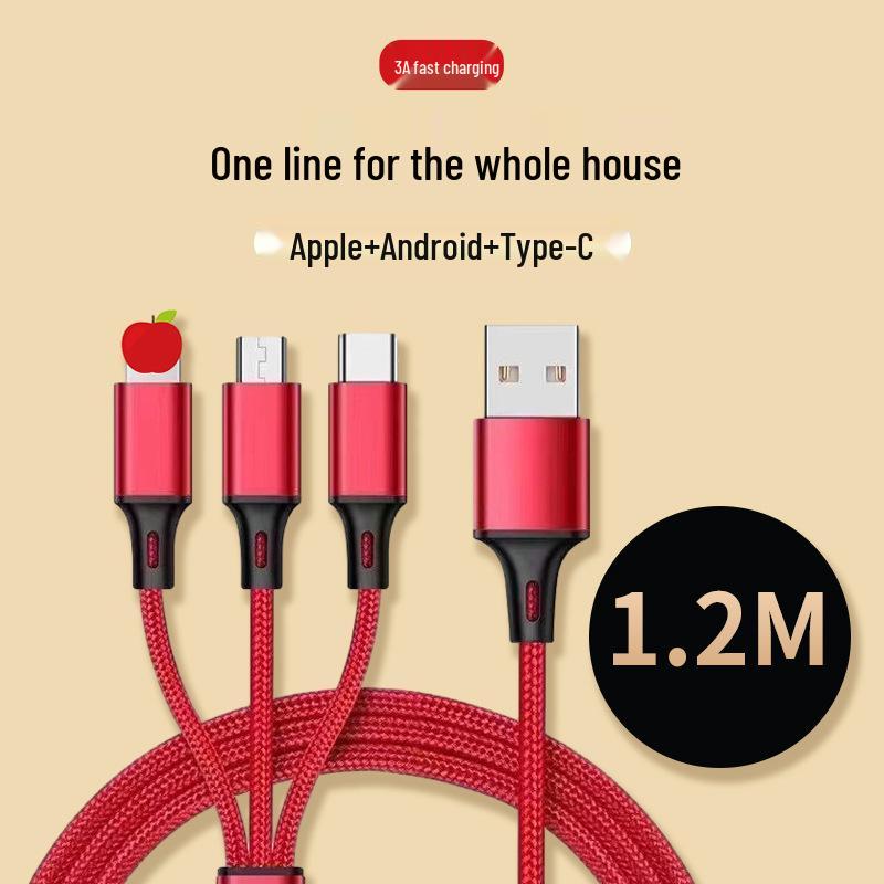 100W Retractable 3-in-1 Fast Charging Cable with Custom Logo