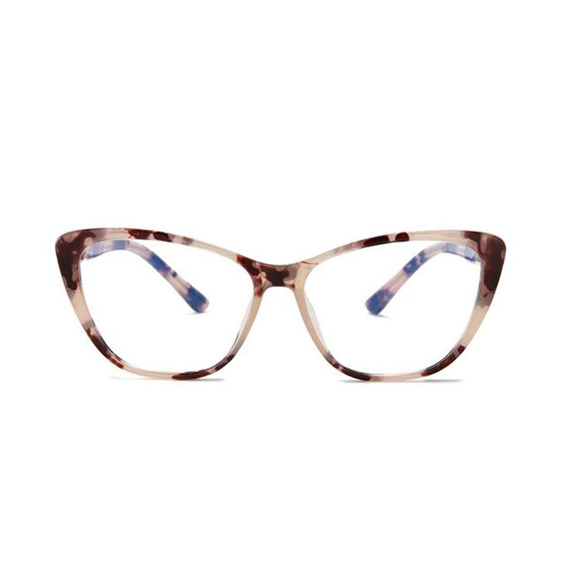Leopard Frame Anti Blue Rays Cat Eye Prescription Eyeglasses Women Men  Spring Leg Myopes Lunettes 0 -0.5 -0.75 -1.0 To -6.0