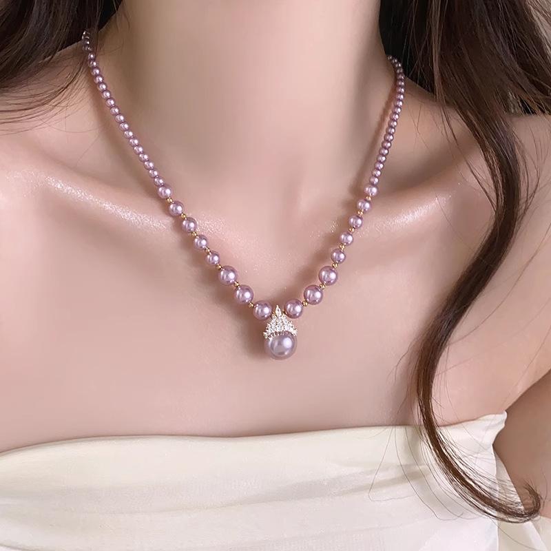 Кулон-корона Элегантное и стильное ожерелье-свитер necklace фиолетовый