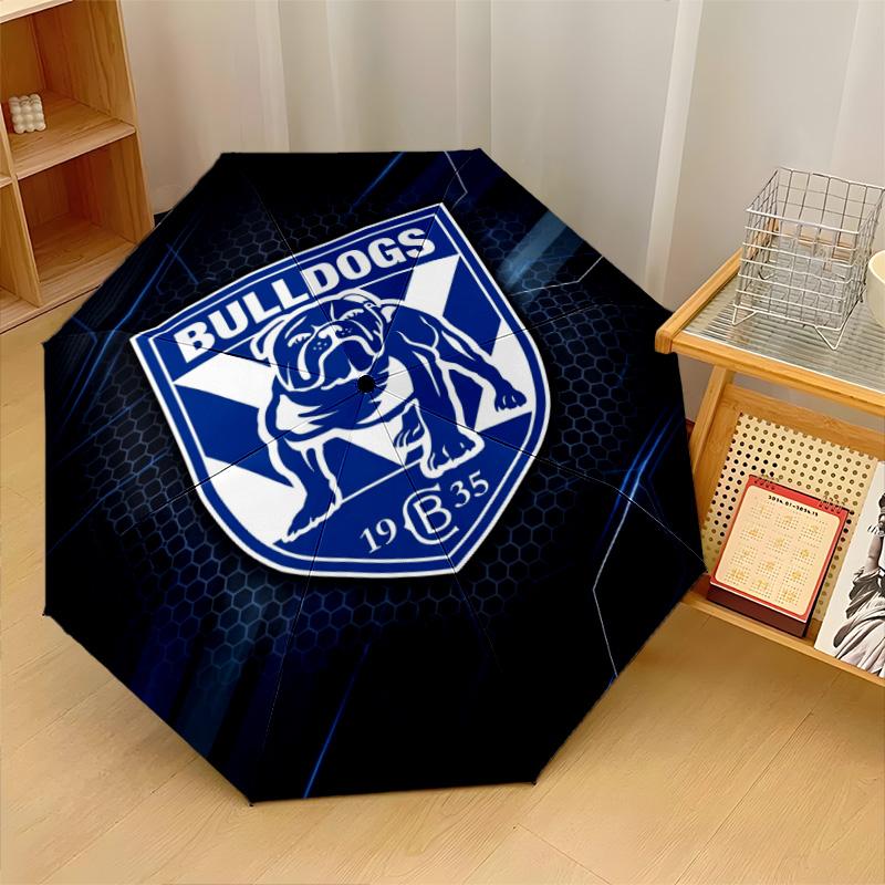 Canterbury-Bankstown Bulldogs Print Auto 8?Ribs Folding Umbrella Wind Resistant Lightweight Automatic Umbrella For Daily Travel