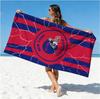 Miami Football Fan Beach Towel, Aqua and Orange Team Color Design Quick-Dry Sand-Free Bath Towel, Unique Gift for Men
