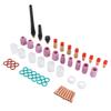 Set de accesorii pentru sudură TIG, 55 de bucăți, conector cu cupă de sticlă, clemă electrod, capac frontal PTFE pentru WP 17 18