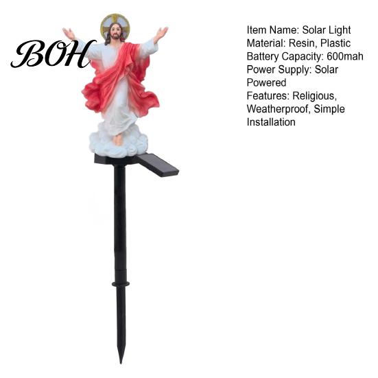 Jesus Sculpture for Lawn Statue Solar Light, Religious Garden Outdoor Waterproof Lighted Powered Patio Decorations Figurine, Pathway Light Yard
